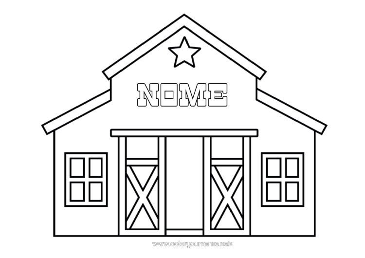 Página de desenho para imprimir Fazenda Profissões Na Fazenda Celeiro