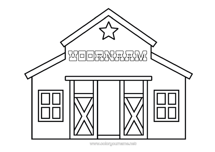 Kleurplaat om af te drukken Boerderij Boerderijberoepen Schuur