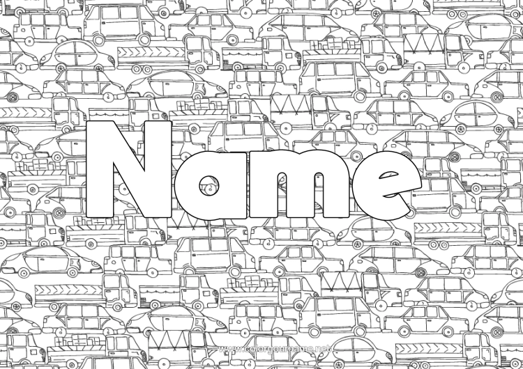 Coloring page to print Truck Vehicles Car Racing Car Doodle Van Trucks And Utility Vehicles Cars, Vans, And Motorhomes Racing Vehicles And Tracks Decorative Background