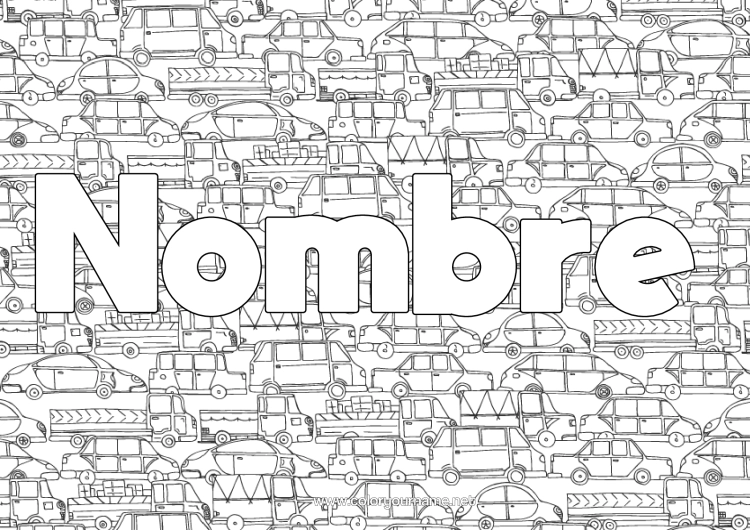 Dibujo para colorear para imprimir Camión Vehículos Coches Coche De Carreras Doodle Van Furgoneta Camiones Y Vehículos Utilitarios Automóviles, Furgonetas Y Autocaravanas Vehículos De Carreras Y Pistas Fondo Decorativo