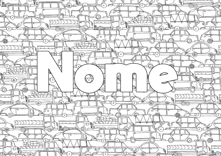 Pagina da colorare da stampare Camion Veicoli Auto Auto Da Corsa Scarabocchio Furgone Camion E Veicoli Commerciali Auto, Van E Camper Veicoli Da Corsa E Circuiti Sfondo Decorativo