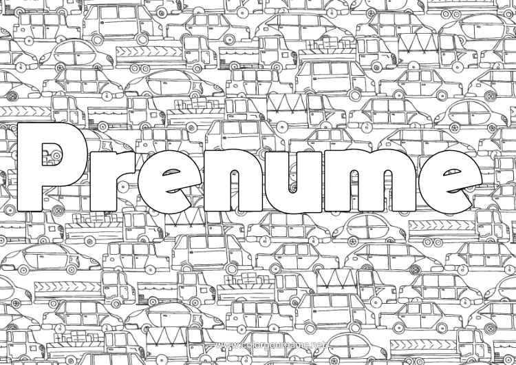 Pagină de colorat de imprimat Camion Vehicule Mașină Mașină De Curse Doodle Furgon Camioane Și Vehicule Utilitare Mașini, Furgonete Și Autorulote Vehicule De Curse Și Circuite Fundal Decorativ