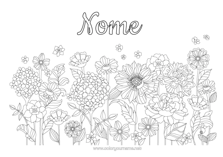 Pagina da colorare da stampare Fiori Primavera Margherita