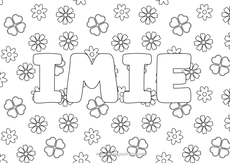 Kolorowanka do wydruku Kwiaty Koniczyna Tło Dekoracyjne