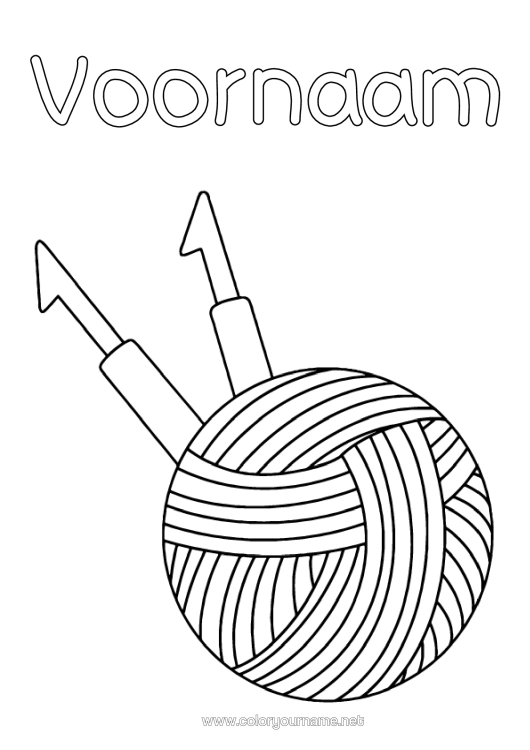 Kleurplaat om af te drukken Wolletjes Haken