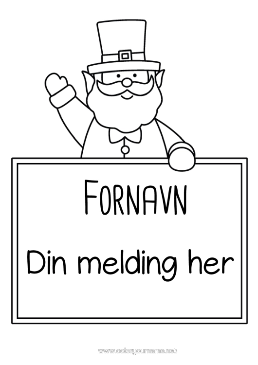 Fargeleggingssiden til utskrift St. Patricks Festdag Hatt Skilt