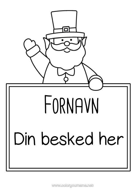 Farvelægningssiden til udskrivning Sankt Patricks Dag Hat Skilt