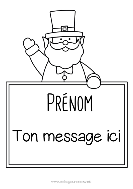 Coloriage à imprimer Fête De La Saint Patrick Chapeau Pancarte