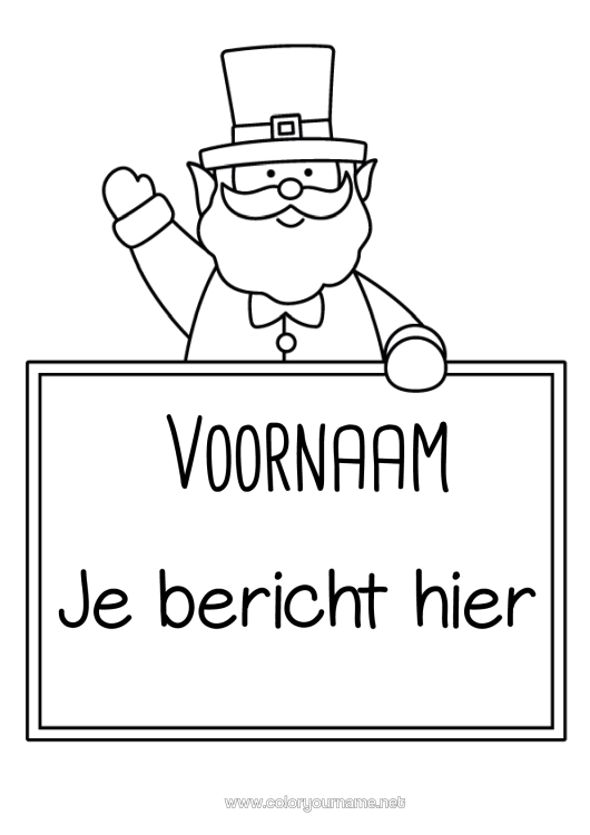 Kleurplaat om af te drukken Saint Patrick's Day Hoed Bord