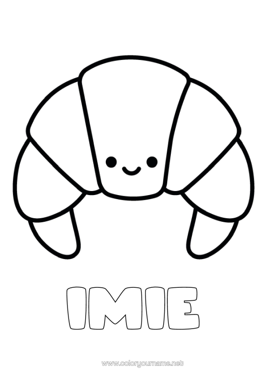 Kolorowanka do wydruku Uroczy Łatwe Kolorowanki Rogalik