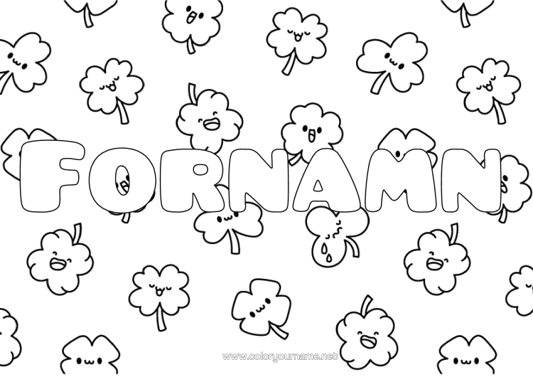 Färgläggningssida att skriva ut Söt Klee Dekorativ Bakgrund