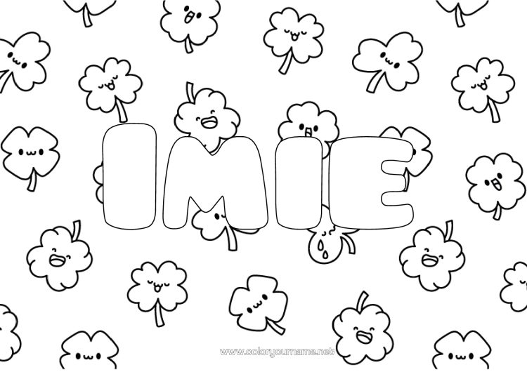 Kolorowanka do wydruku Uroczy Koniczyna Tło Dekoracyjne