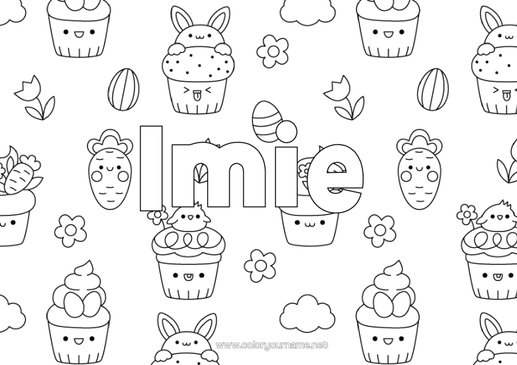 Kolorowanka do wydruku Uroczy Jajka Wielkanocne Tło Dekoracyjne