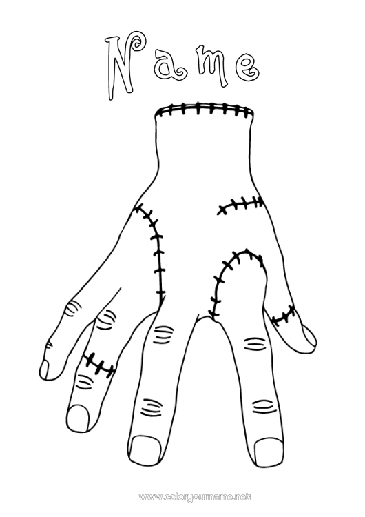 Colouring page to print Monster Mummy Halloween The Addams Family