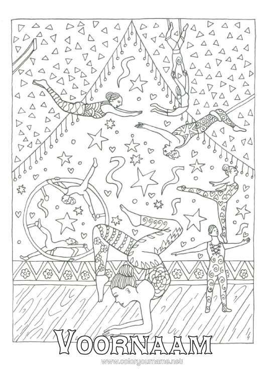 Kleurplaat om af te drukken Complex Kleurplaten Artistieke Sporten Circus Trapezeartiest