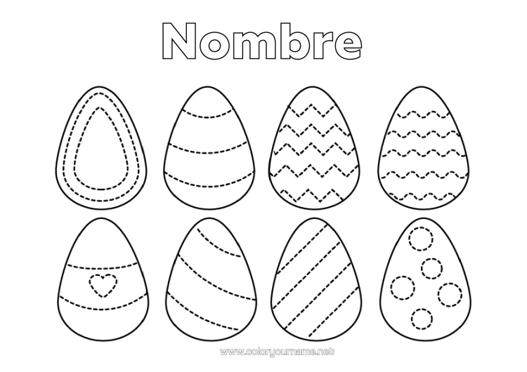 Dibujo para colorear para imprimir Huevos De Pascua Dibujos Fáciles Para Colorear