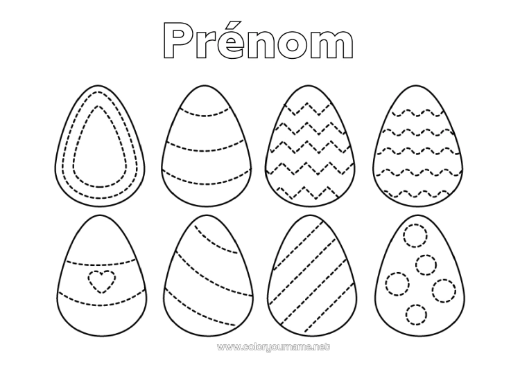 Coloriage à imprimer Oeufs De Pâques Coloriages Faciles