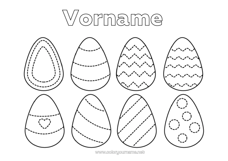 Malvorlage zum Ausdrucken Ostereier Einfache Ausmalbilder