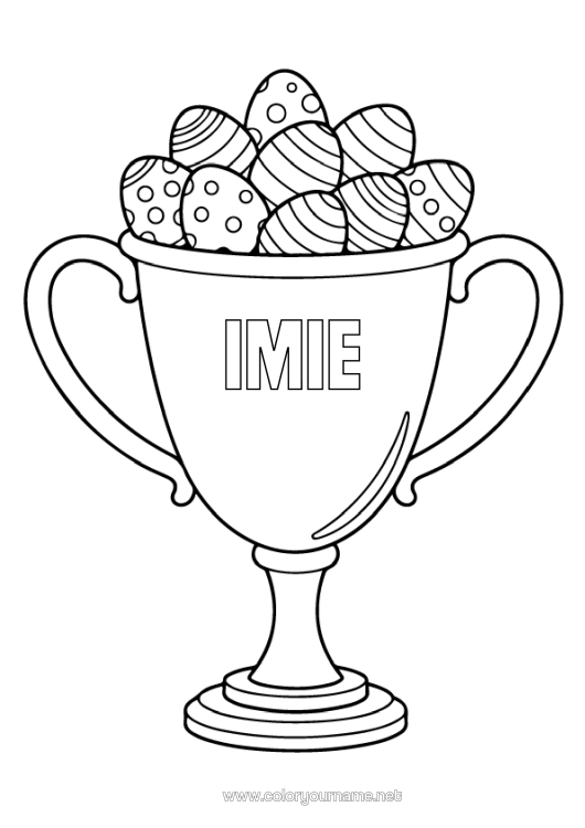 Kolorowanka do wydruku Puchar, Trofeum, Medal. Jajka Wielkanocne Zawody I Nagrody Puchar, Trofeum