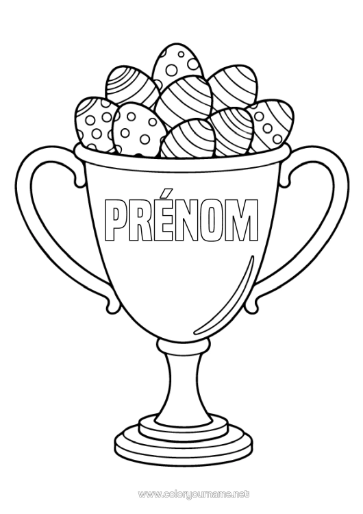Coloriage à imprimer Coupe, Trophée, Médaille Oeufs De Pâques Compétitions Et Récompenses Coupe, Trophé