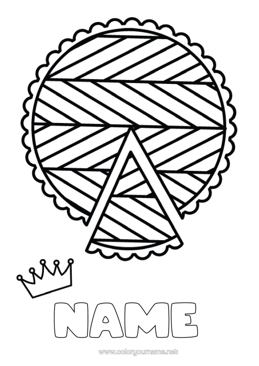 Colouring page to print Cake Crown Epiphany Kings' Cake
