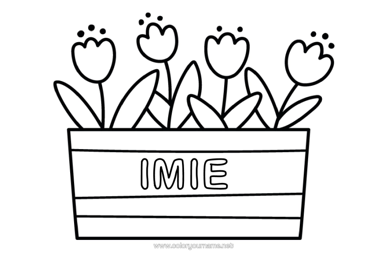 Kolorowanka do wydruku Tulipan Łatwe Kolorowanki