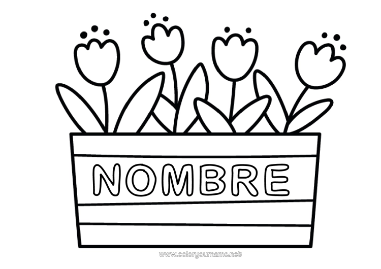 Dibujo para colorear para imprimir Tulipán Dibujos Fáciles Para Colorear