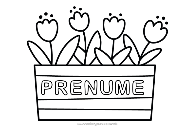 Pagină de colorat de imprimat Lalea Desene De Colorat Ușoare