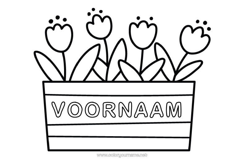 Kleurplaat om af te drukken Tulp Eenvoudige Kleurplaten