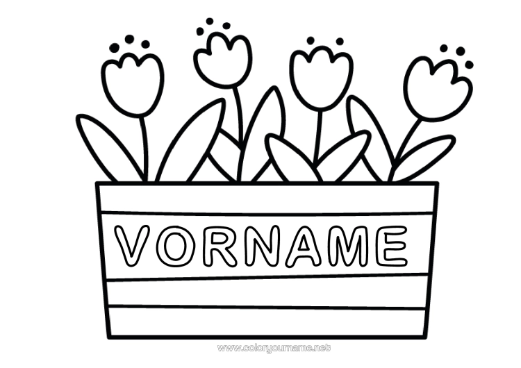 Malvorlage zum Ausdrucken Tulpe Einfache Ausmalbilder