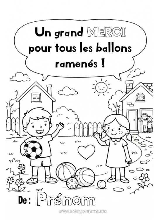 Coloriage à imprimer Ballons Merci Voisins