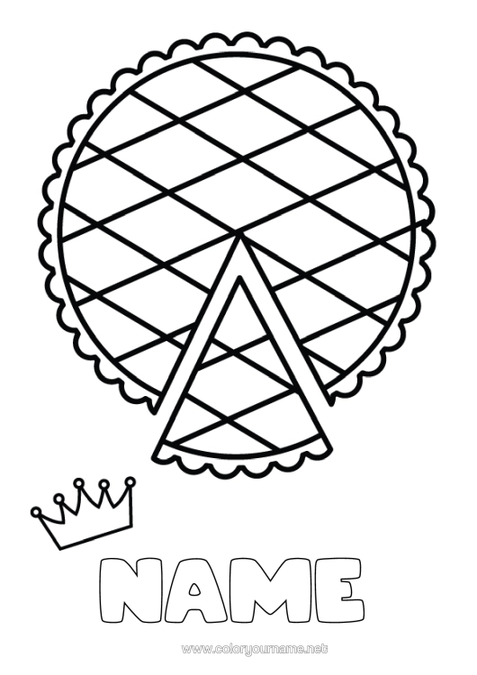 Colouring page to print Cake Crown Epiphany Kings' Cake