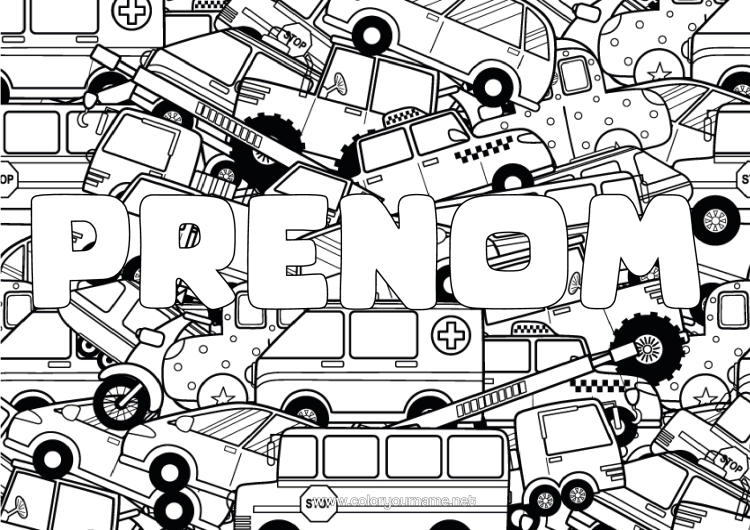 Coloriage à imprimer Camion Véhicules Voiture Coloriages Complexes Camions Et Véhicules Utilitaires Voitures, Vans Et Camping-Cars Fond Décoratif