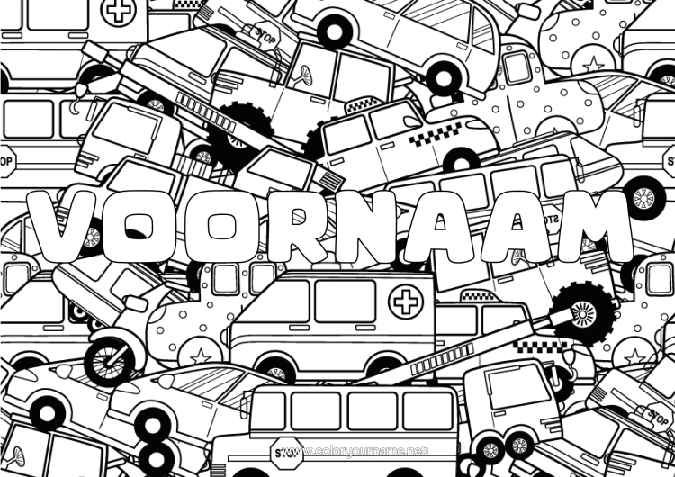 Kleurplaat om af te drukken Vrachtwagen Voertuigen Auto Complex Kleurplaten Vrachtwagens En Bedrijfsvoertuigen Auto's, Busjes En Campers Decoratieve Achtergrond