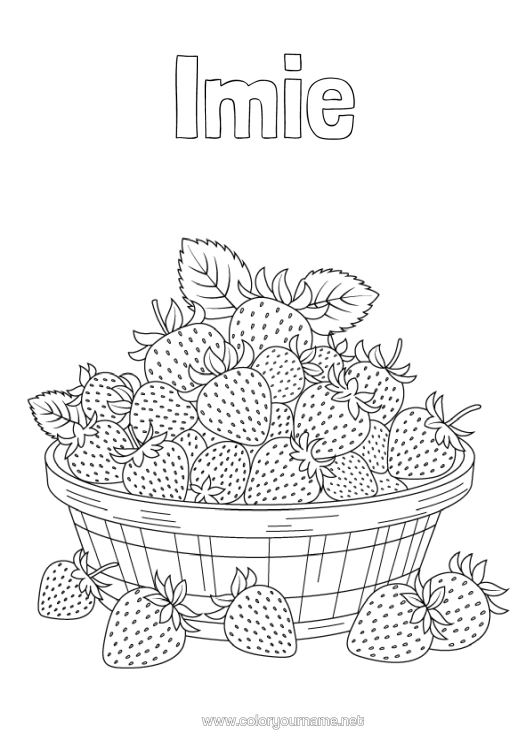 Kolorowanka do wydruku Owoce Truskawka Realistyczny
