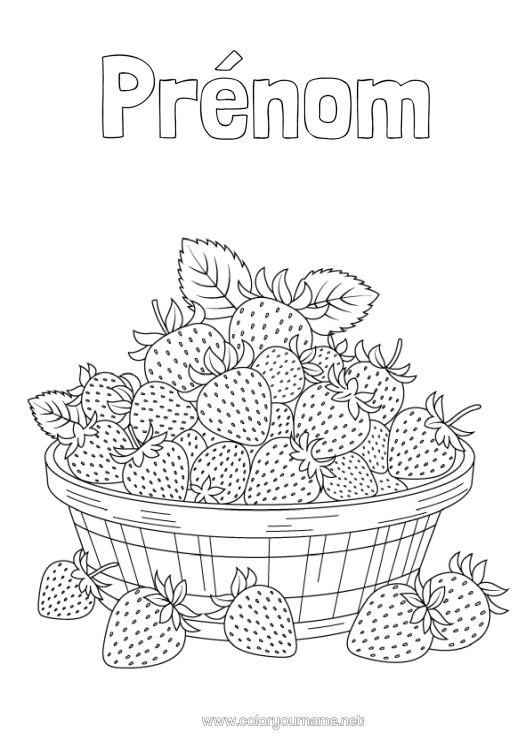 Coloriage à imprimer Fruits Fraise Réaliste