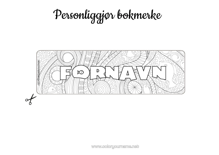 Fargeleggingssiden til utskrift Sommer Fisk Bokmerke Zentangle Marin Eller Akvatisk Dyr