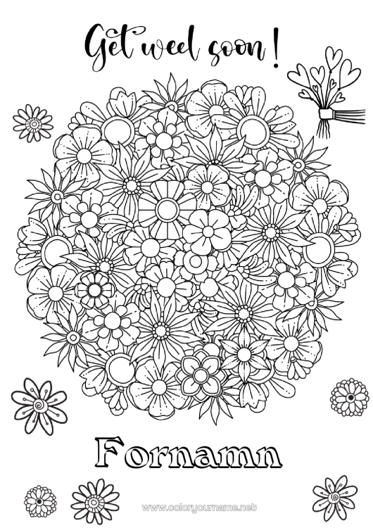 Färgläggningssida att skriva ut Blommor Lugn och zen Sjuk