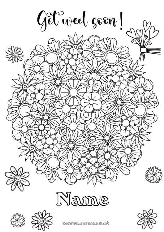 Coloring page to print Flowers Calm and zen Sick