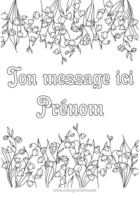 Coloriage à imprimer Fleurs Muguet 1Er Mai Cadre