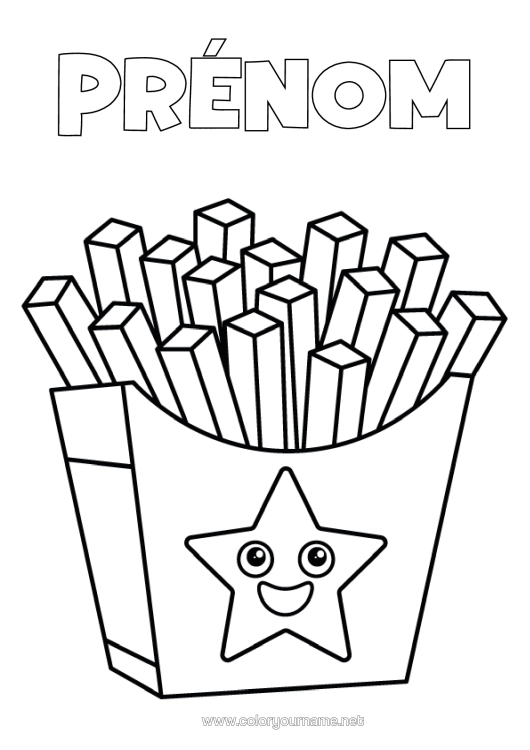 Coloriage à imprimer Étoiles Coloriages Faciles Frites