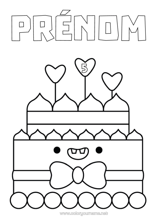 Coloriage à imprimer Monstre Gâteau Coloriages Faciles Age Fêté Personnalisable Gâteau D’anniversaire