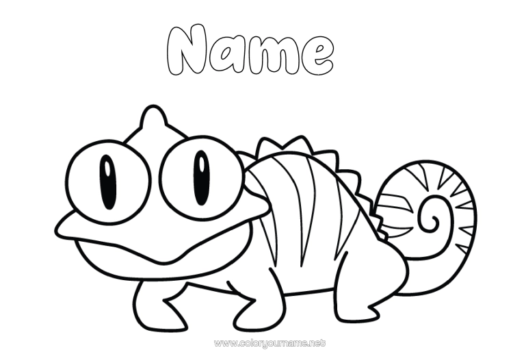 Colouring page to print Easy Colouring Pages Reptiles Gecko