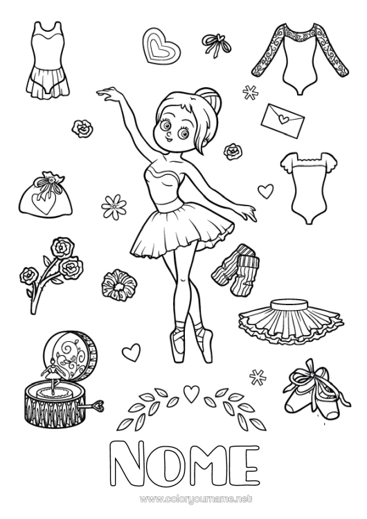 Página de desenho para imprimir Dança Menina Sports Artistiques Ballet
