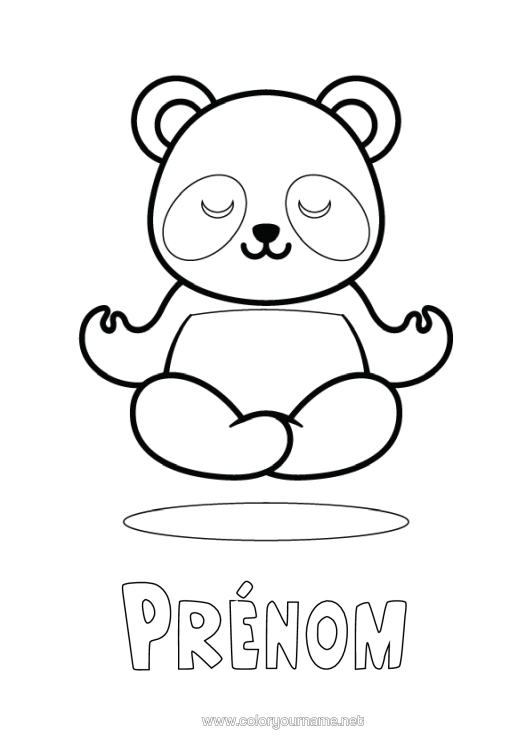Coloriage à imprimer Calme Et Zen Kawaii Panda Coloriages Faciles Autres Animaux Du Monde Sports Artistiques Yoga