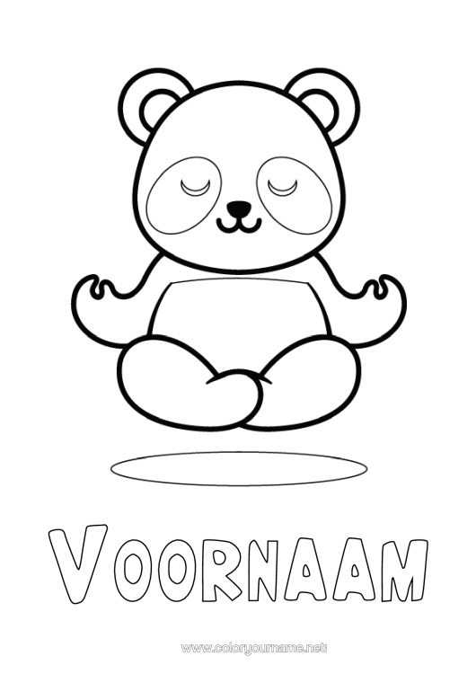 Kleurplaat om af te drukken Rustig En Zen Kawaii Panda Eenvoudige Kleurplaten Andere Dieren Van De Wereld Artistieke Sporten Yoga