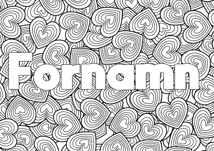 Färgläggningssida att skriva ut Hjärta Jag Älskar Dig. Komplexa Målarbilder Zentangle Dekorativ Bakgrund