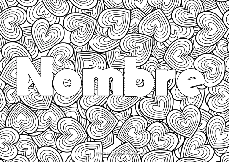 Dibujo para colorear para imprimir Corazón Te Amo Dibujos Complejos Para Colorear Zentangle Fondo Decorativo