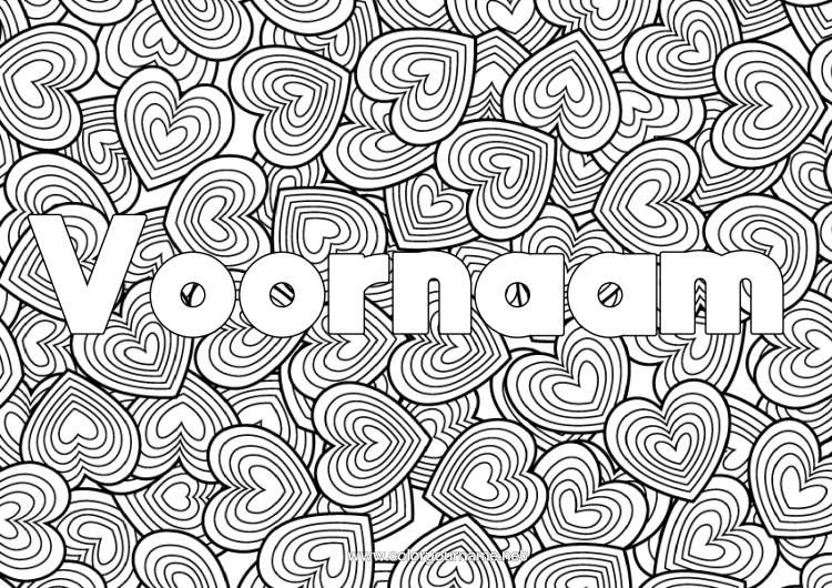 Kleurplaat om af te drukken Hart Ik Hou Van Jou Complex Kleurplaten Zentangle Decoratieve Achtergrond