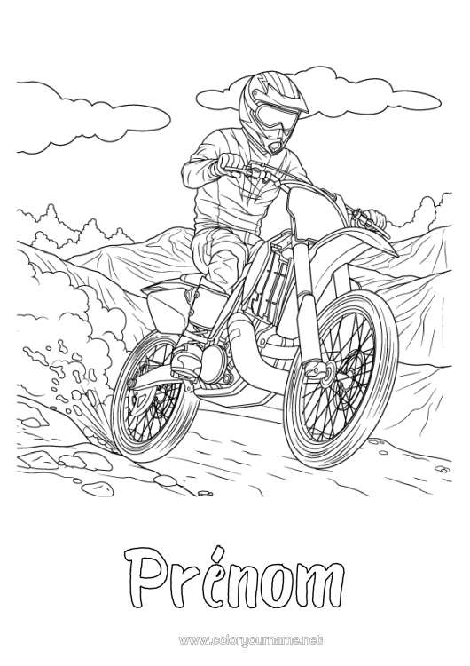 Coloriage à imprimer Sport Moto Coloriages Complexes Véhicules À Deux Roues Sports Mécaniques